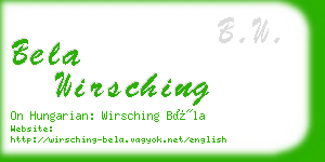 bela wirsching business card